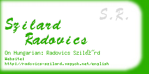 szilard radovics business card
